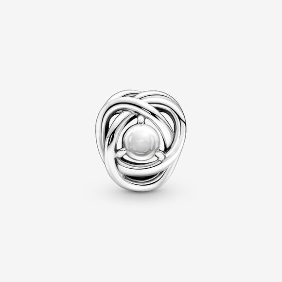 Pandora April Clear Eternity Circle Charm - Picture 2 of 5